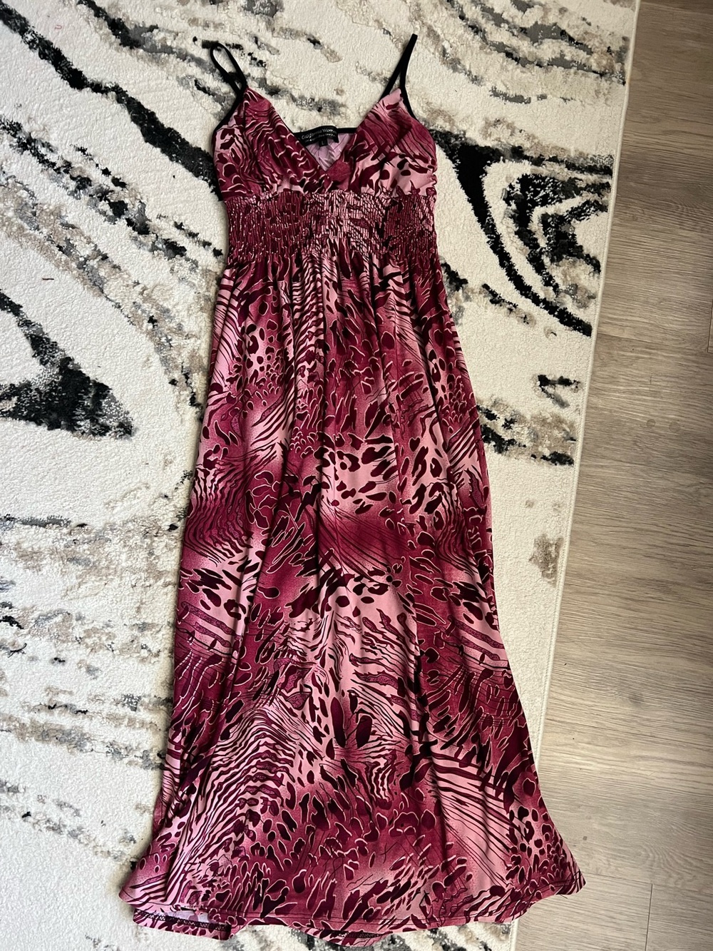 Pink Leopard Print Maxi Dress